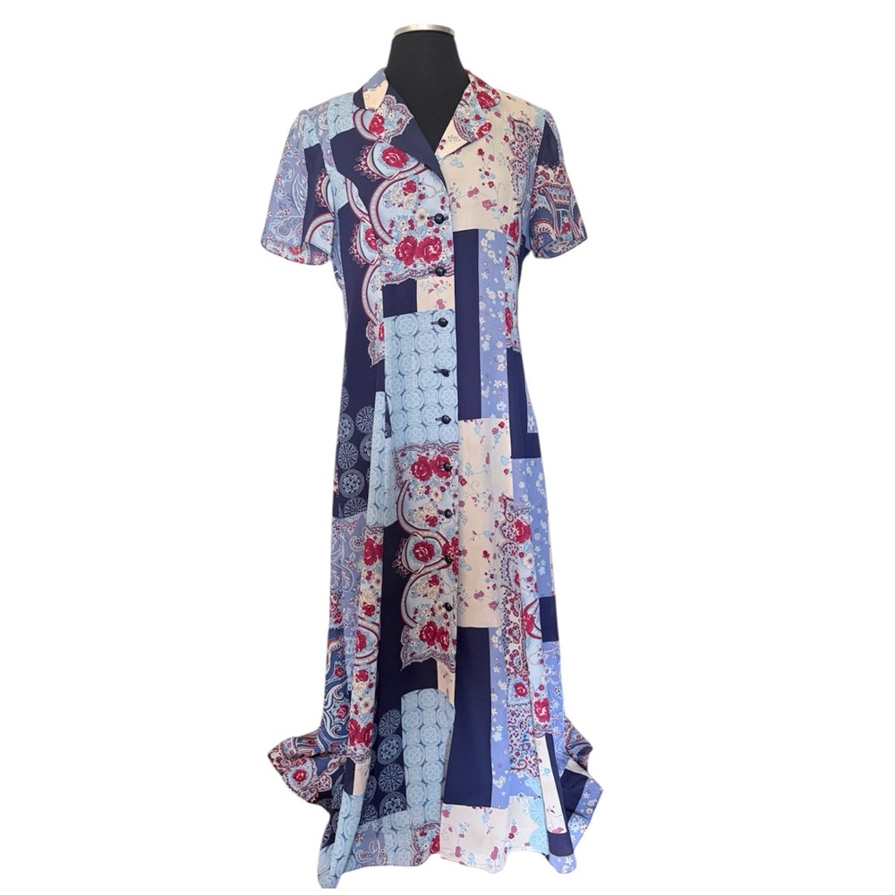 Leslie Fay vintage floral maxi dress size 8
